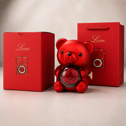 🌹 Rosa Bear™ | Rosa Eterna con Collar Sorpresa