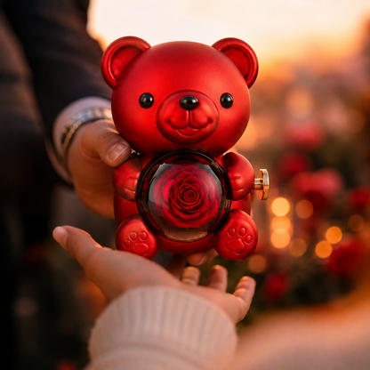 🌹 Rosa Bear™ | Rosa Eterna con Collar Sorpresa